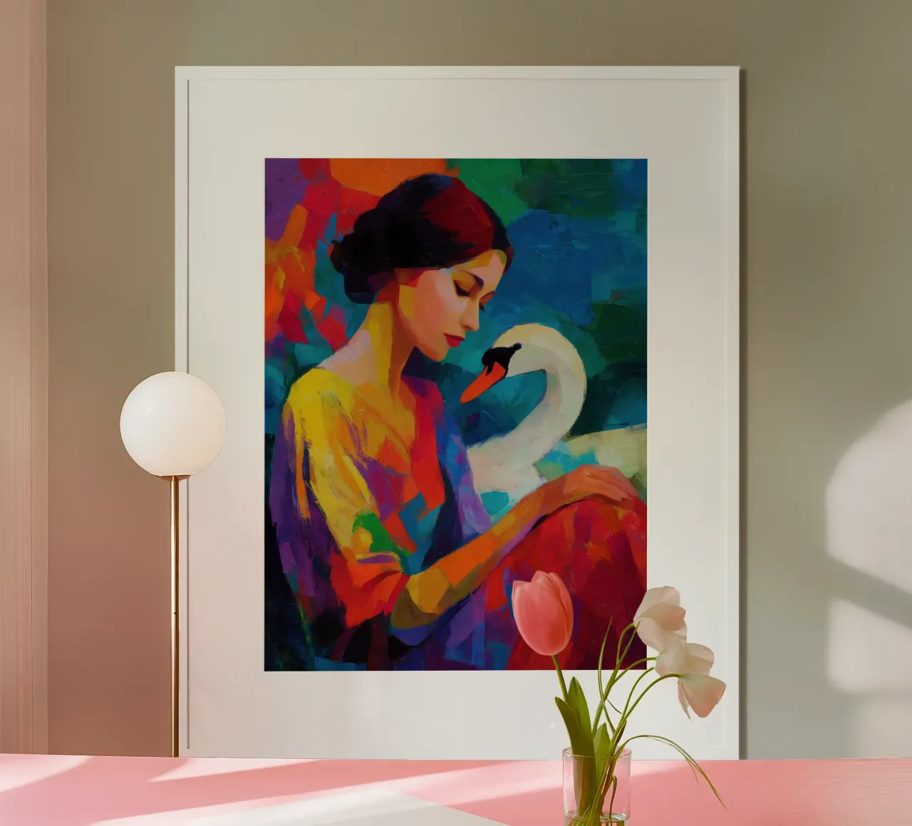 Leda con el cisne | Pintura fauvista poster de Autofocus