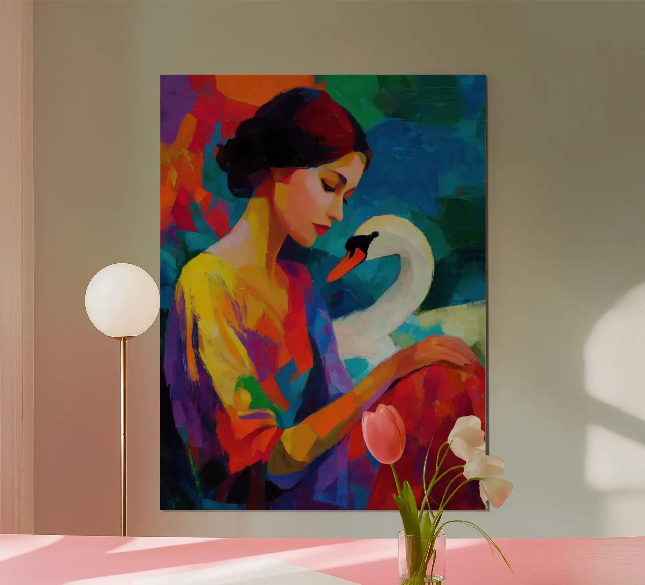 Leda con el cisne | Pintura fauvista poster de Autofocus