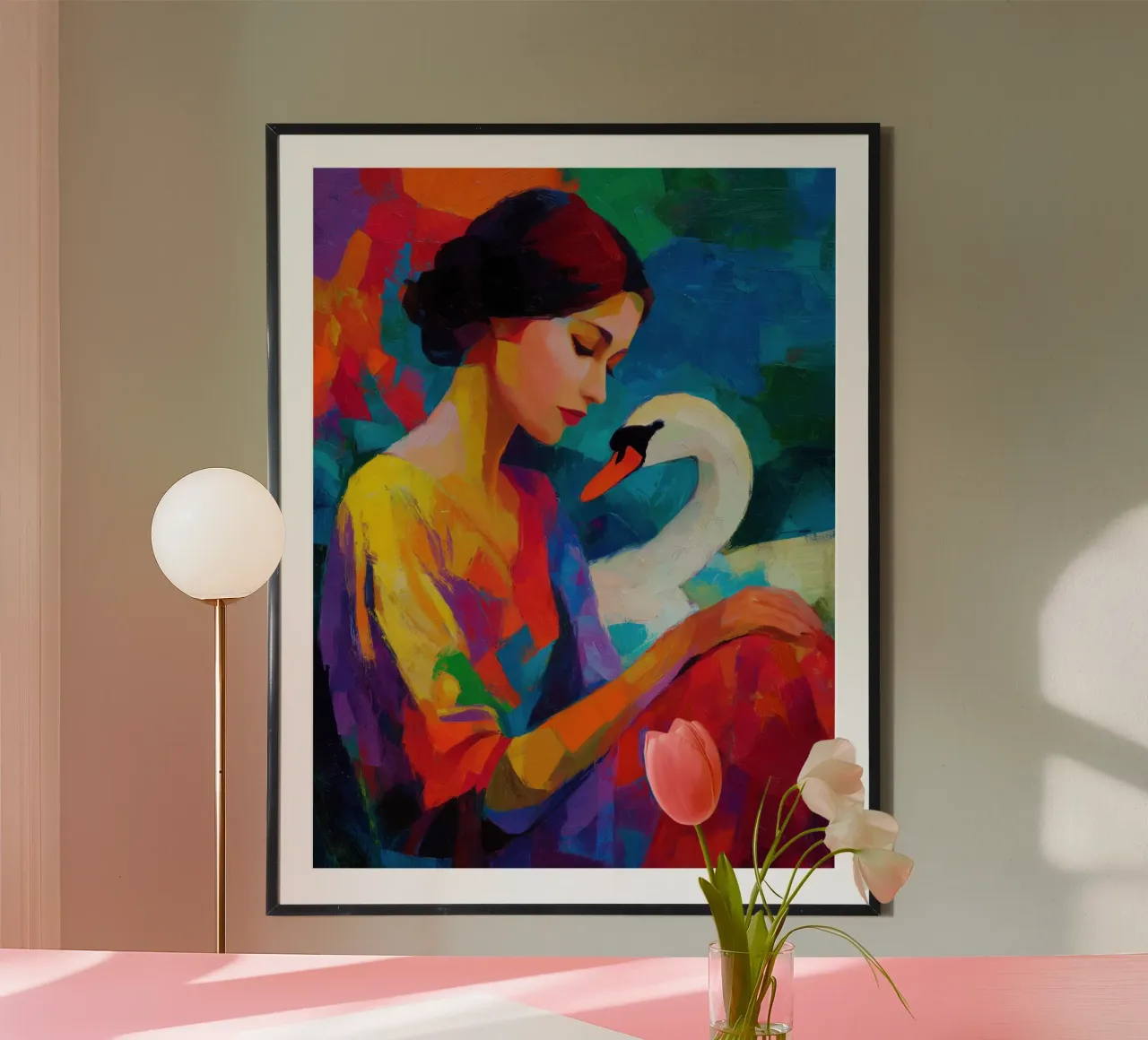 Leda con el cisne | Pintura fauvista poster de Autofocus