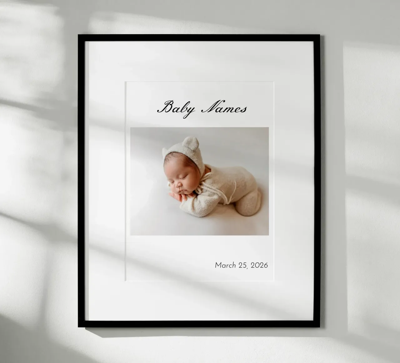 Nascita personalizzata del bambino poster con telaio in legno da NEWEST CUSTOM SHOP