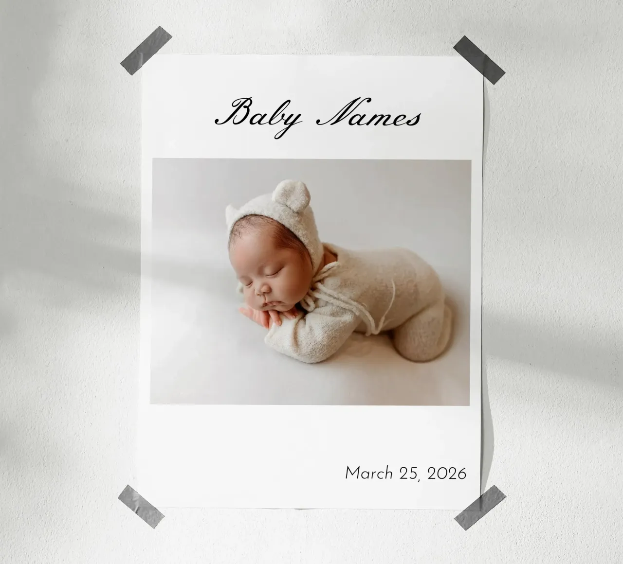 Nascita personalizzata del bambino poster con telaio in legno da NEWEST CUSTOM SHOP