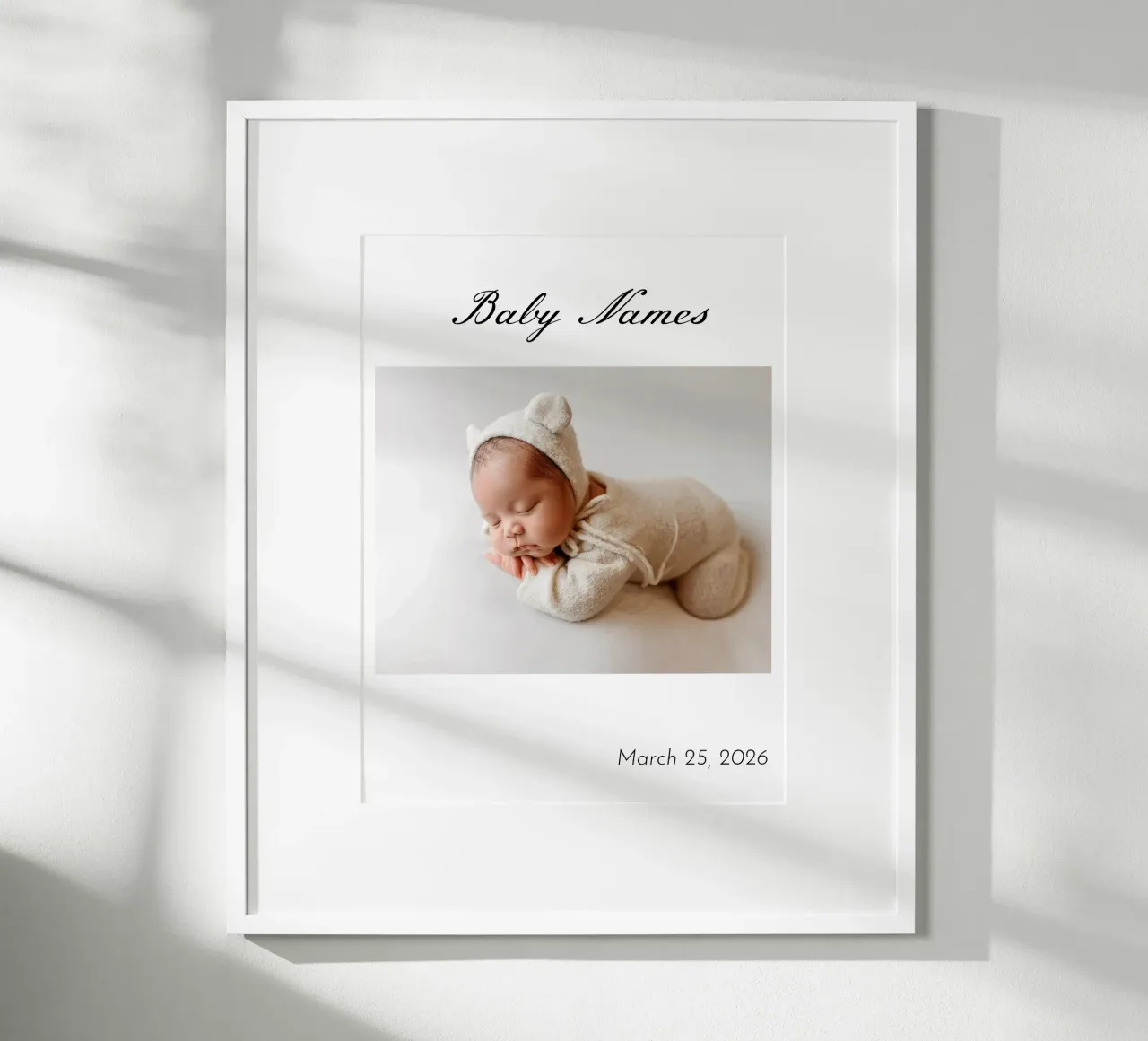 Nascita personalizzata del bambino poster con telaio in legno da NEWEST CUSTOM SHOP