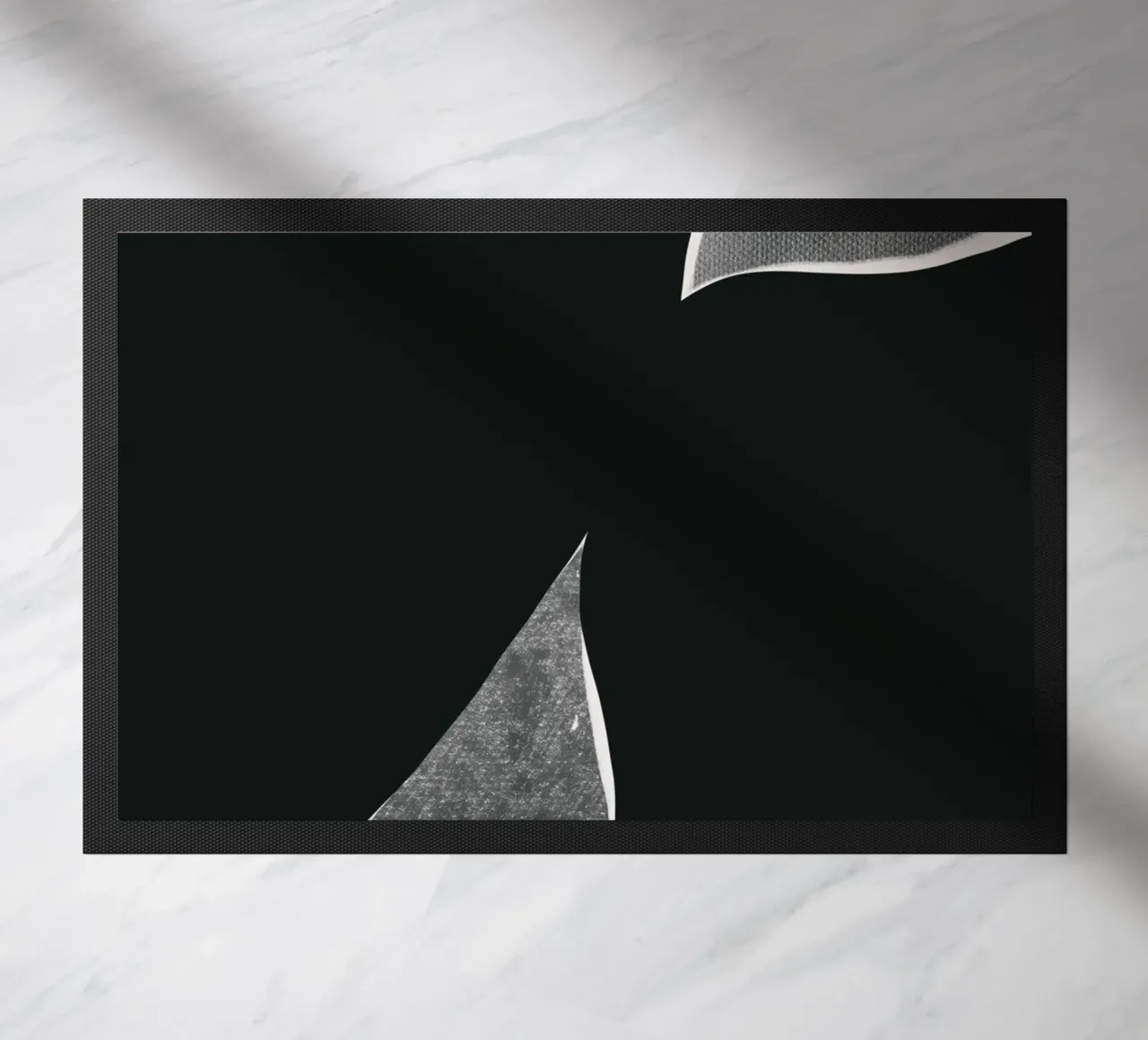 Black composition 01 doormat by Little Dean