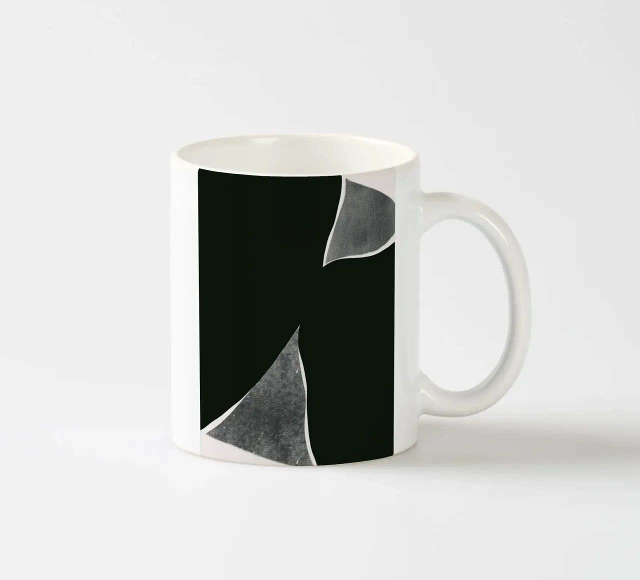 Black composition 01 ceramic mug by Little Dean