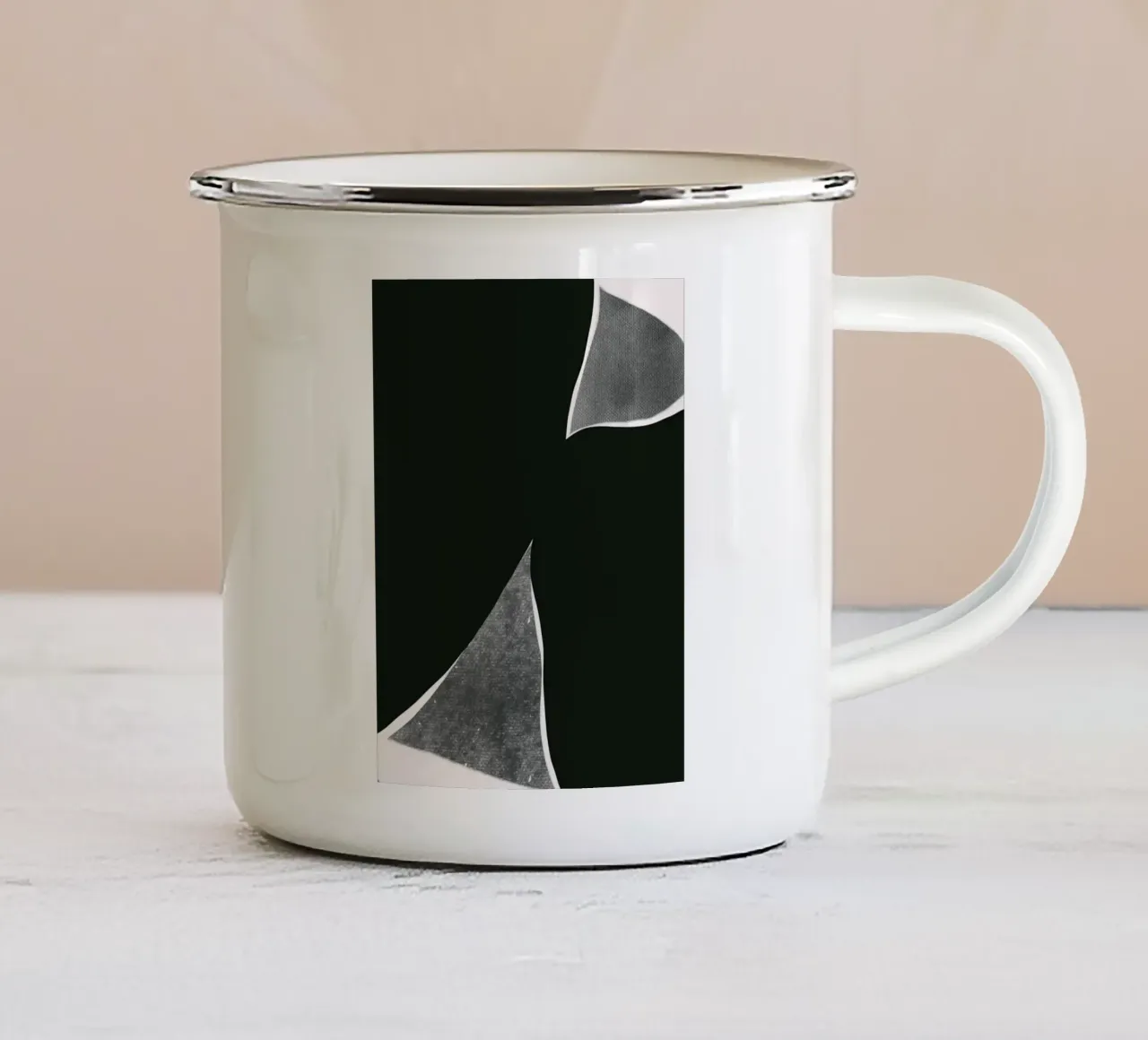 Black composition 01 enamel mug by Little Dean