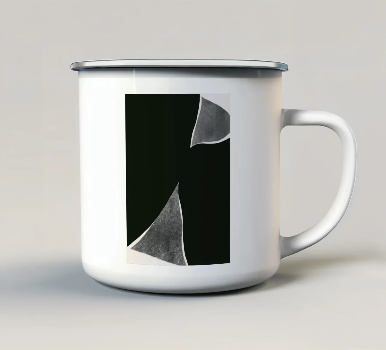 Black composition 01 enamel mug by Little Dean