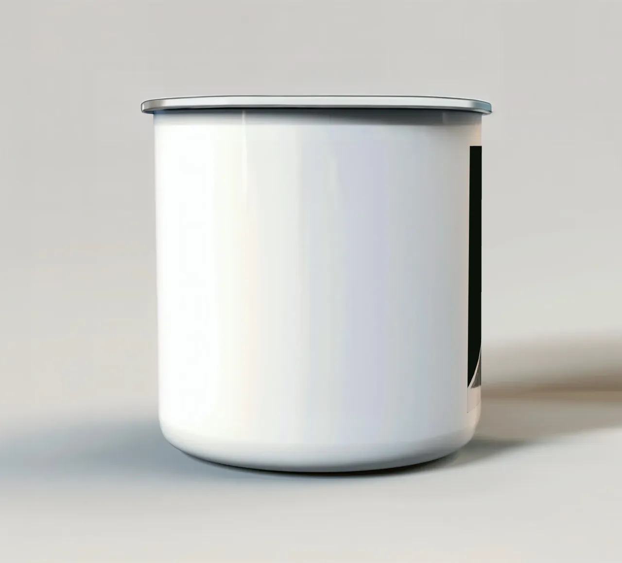 Black composition 01 enamel mug by Little Dean