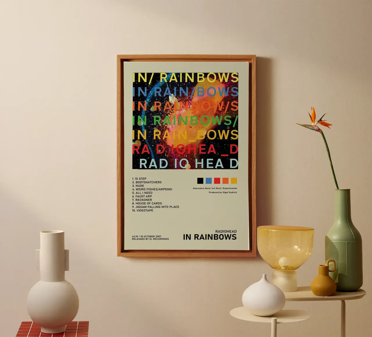 In Rainbows Radiohead Leinwand mit Schattenfugenrahmen von Attaboy Dsgn