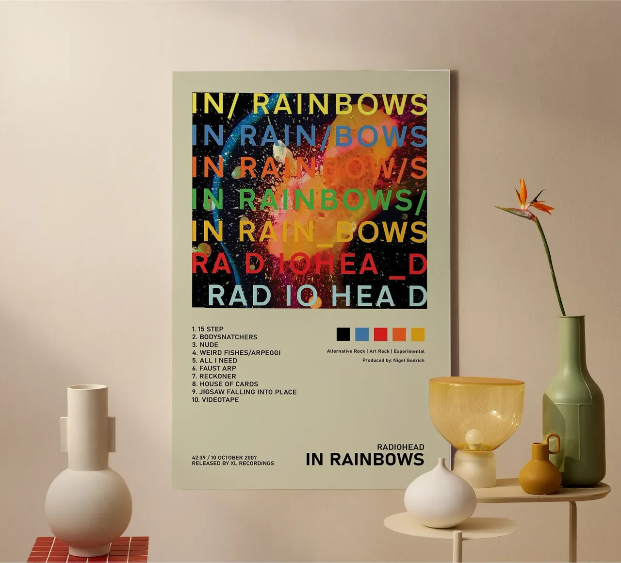 In Rainbows Radiohead Leinwand mit Schattenfugenrahmen von Attaboy Dsgn