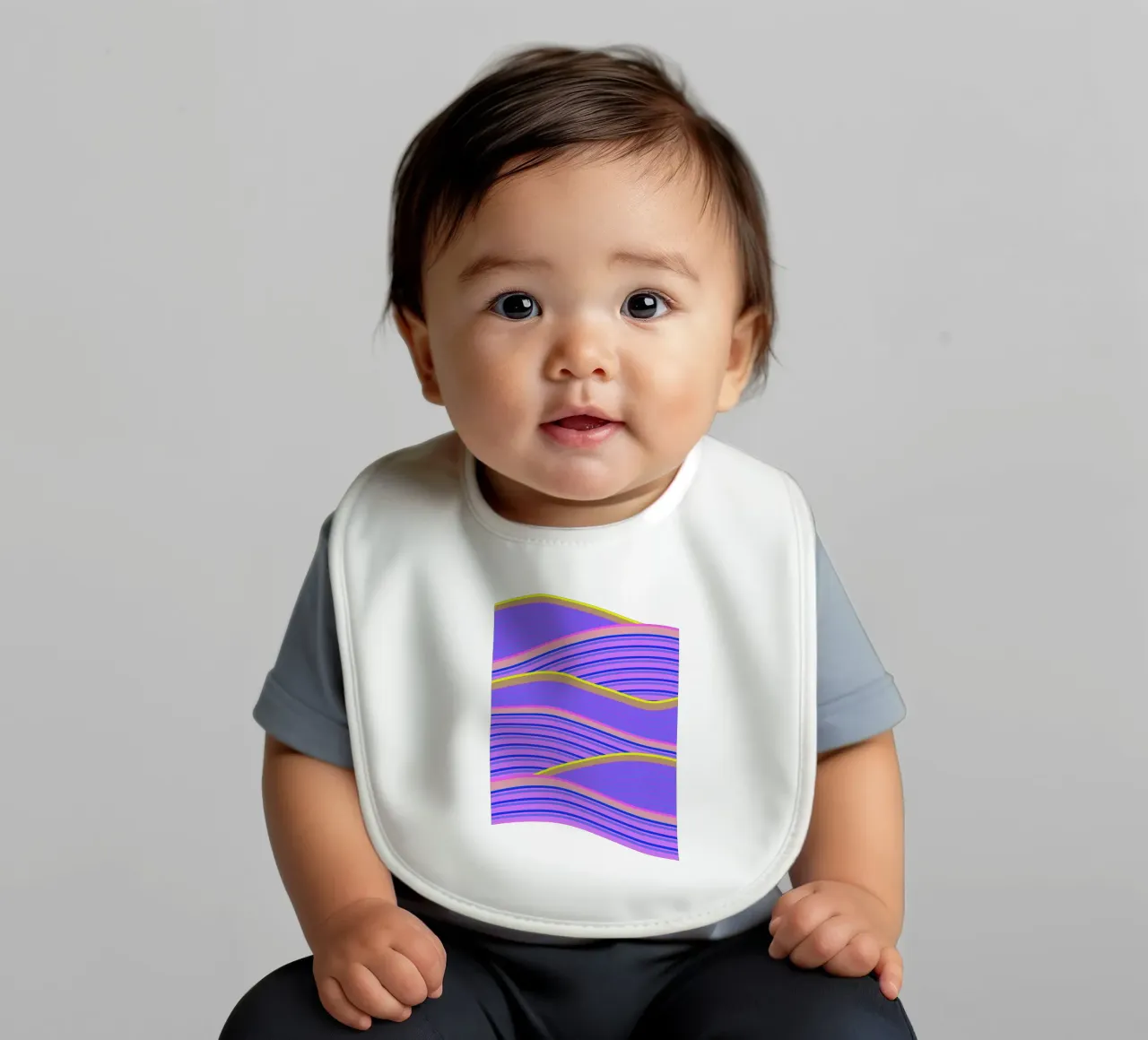 Happy Times Lavender Hills baby bib by SilverPegasus