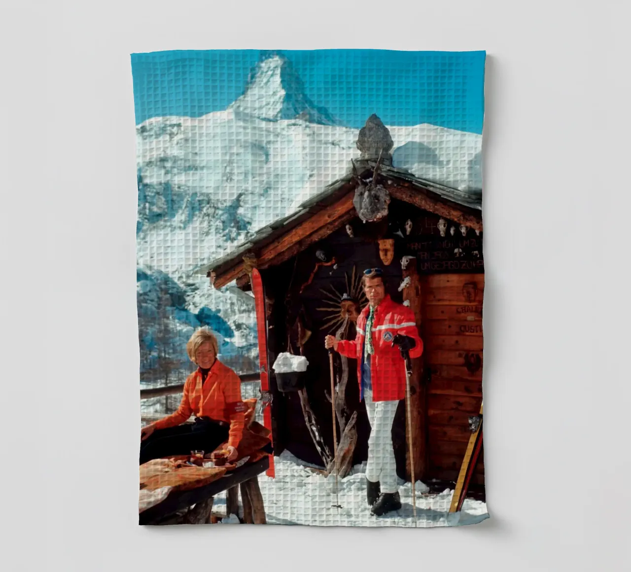 Slim Aarons Chalet Costi canovaccio da cucina da Chrisvintage