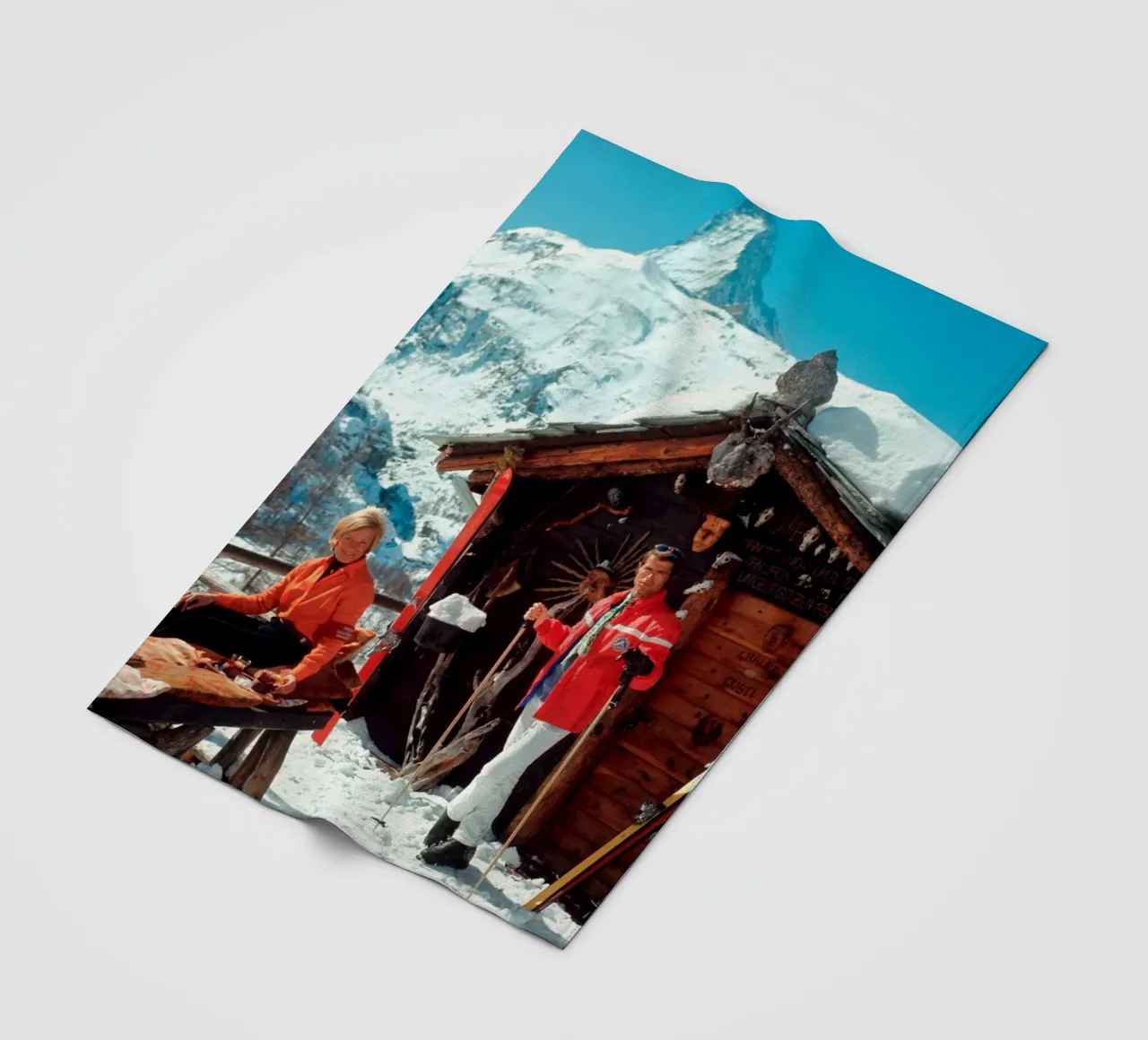 Slim Aarons Chalet Costi coperta in pile da Chrisvintage