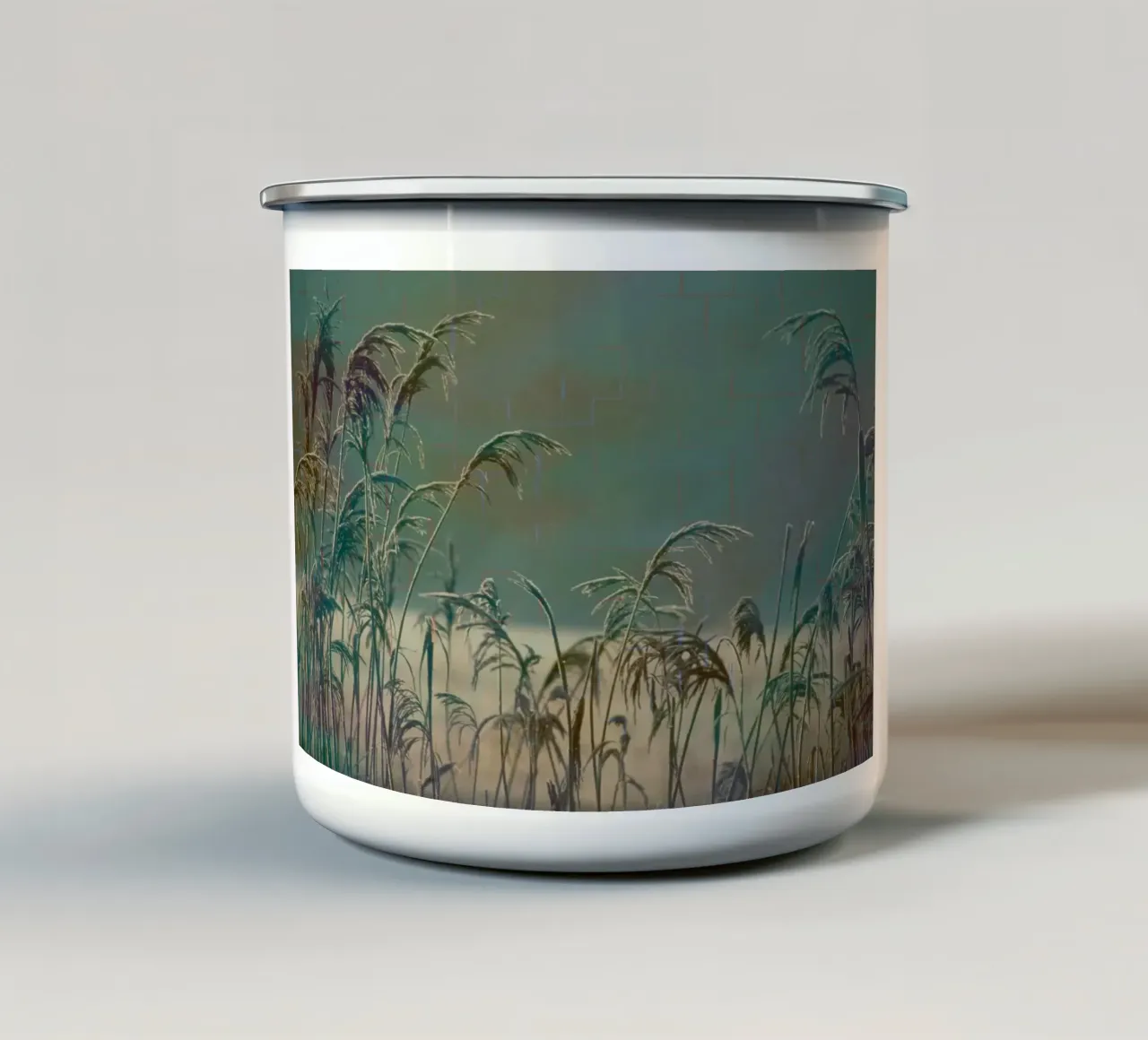 Canne su uno sfondo colorato tazza in smalto da Something for you