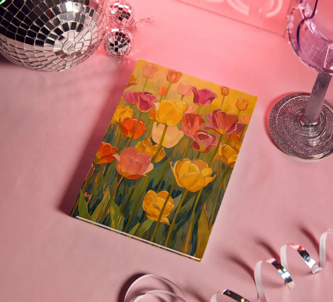 Abstract tulips notebook by Imagine