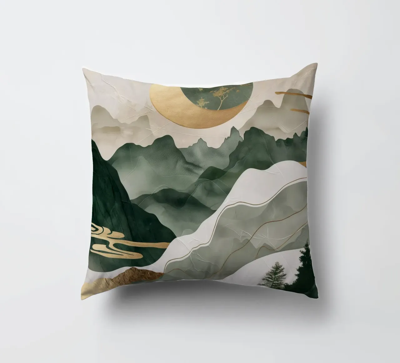 Japanese landscape decorative cushion by Imagine