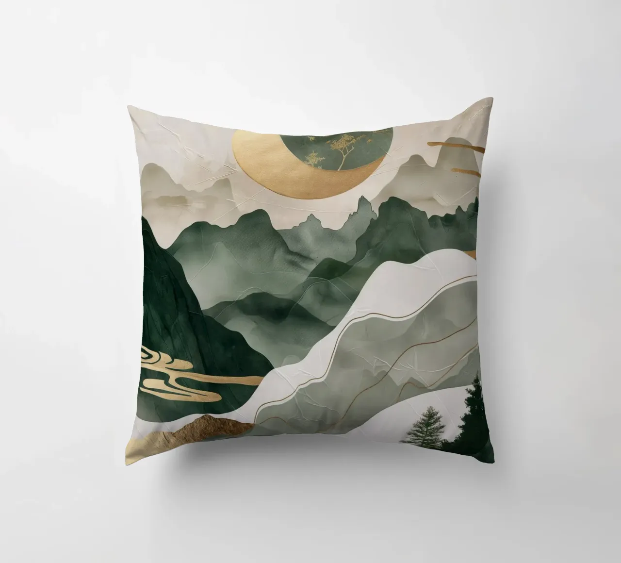 Japanese landscape decorative cushion by Imagine
