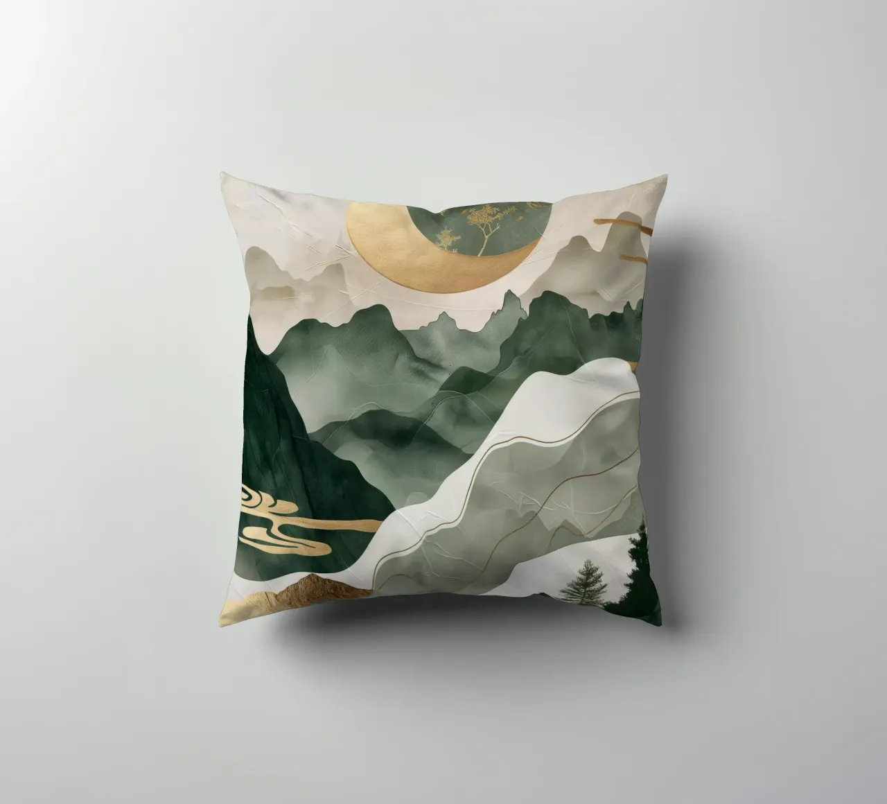 Japanese landscape decorative cushion by Imagine