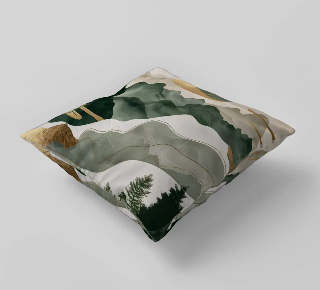 Japanese landscape decorative cushion by Imagine