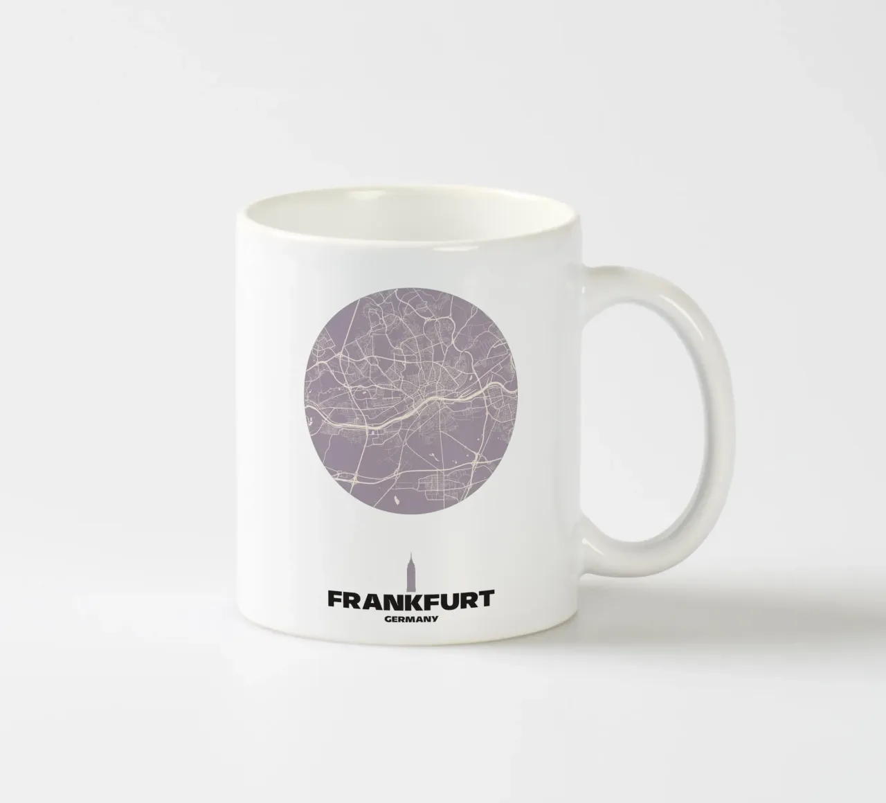 Frankfurt Mainhattan in Linien - City Circles ceramic mug by MOOODZART