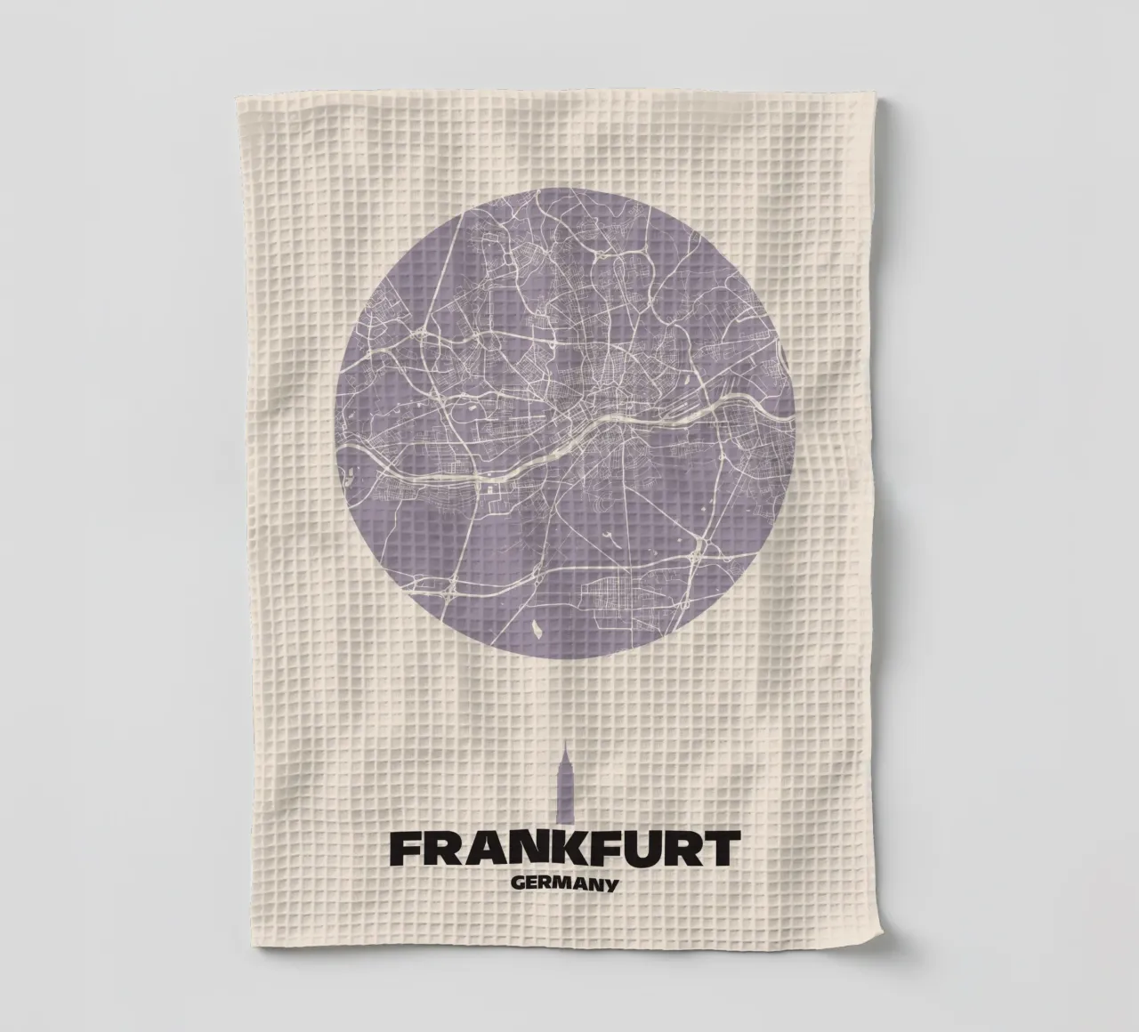 Frankfurt Mainhattan in Linien - City Circles Geschirrtuch von MOOODZART