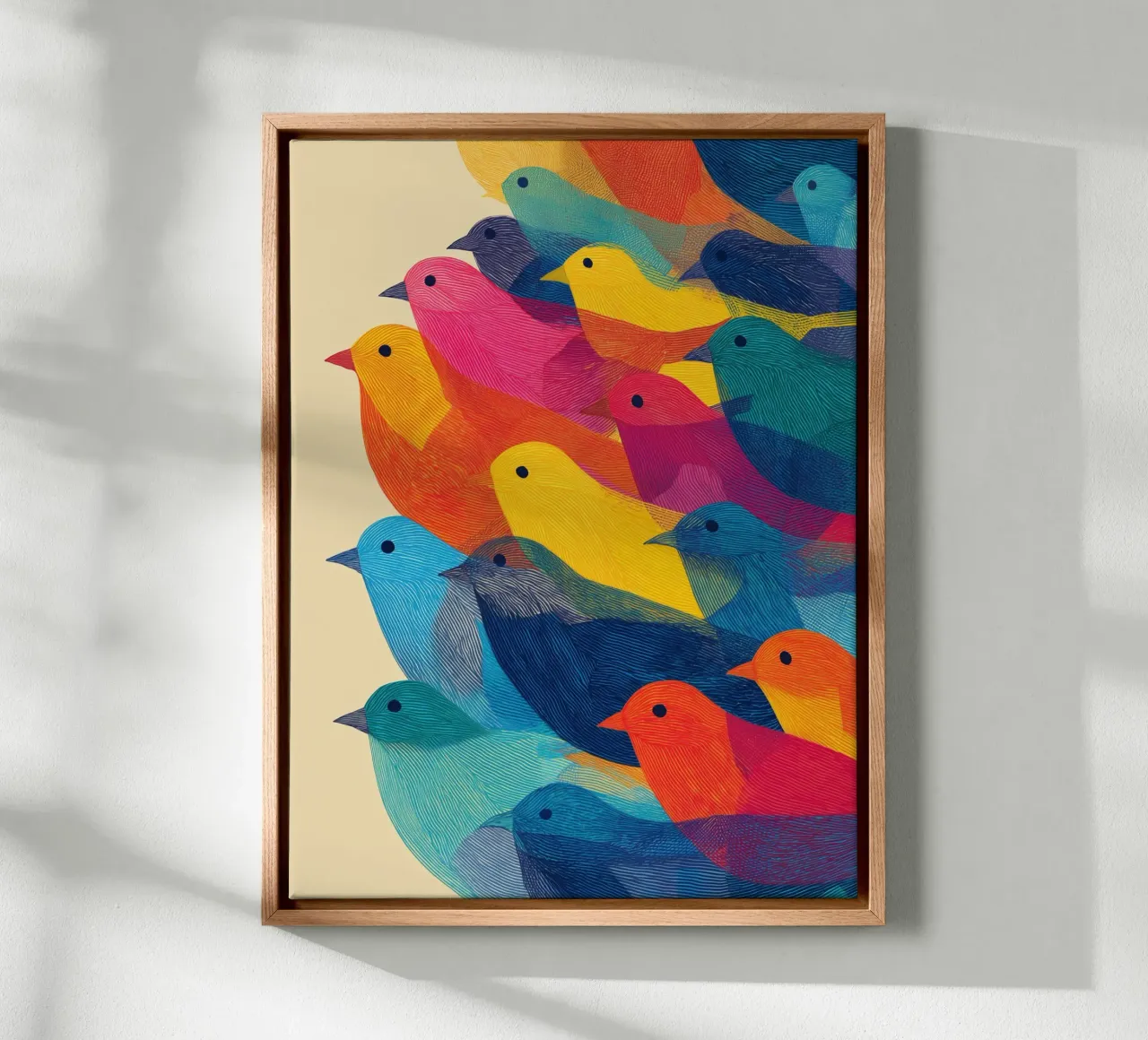 The birds are back | Flock of colour and rhythm canvas by Autofocus