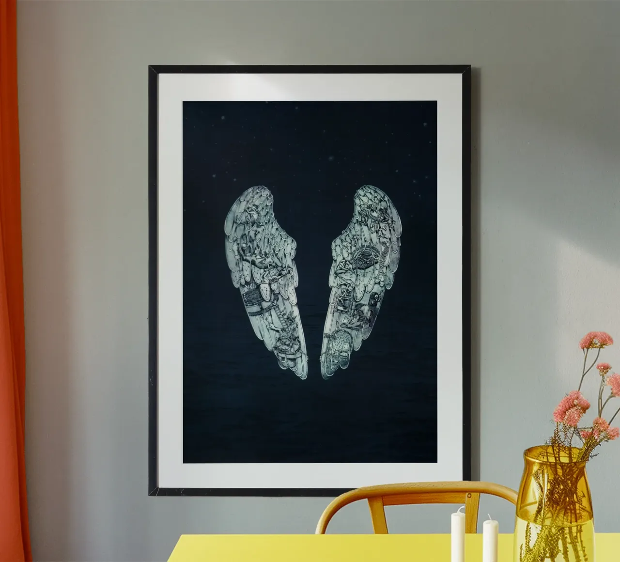 Ghost Stories — Coldplay poster con telaio in legno da Attaboy Dsgn