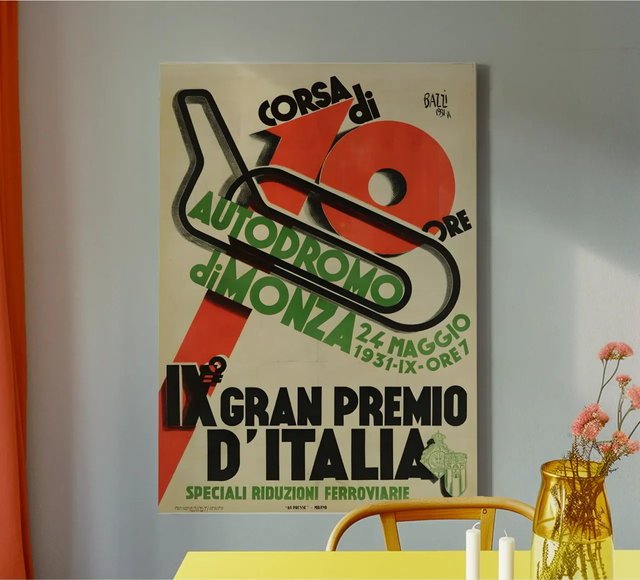 Grand Premio D'italiano Monza Specilia tela con Cornice a cassetta da AUTOSHOOT