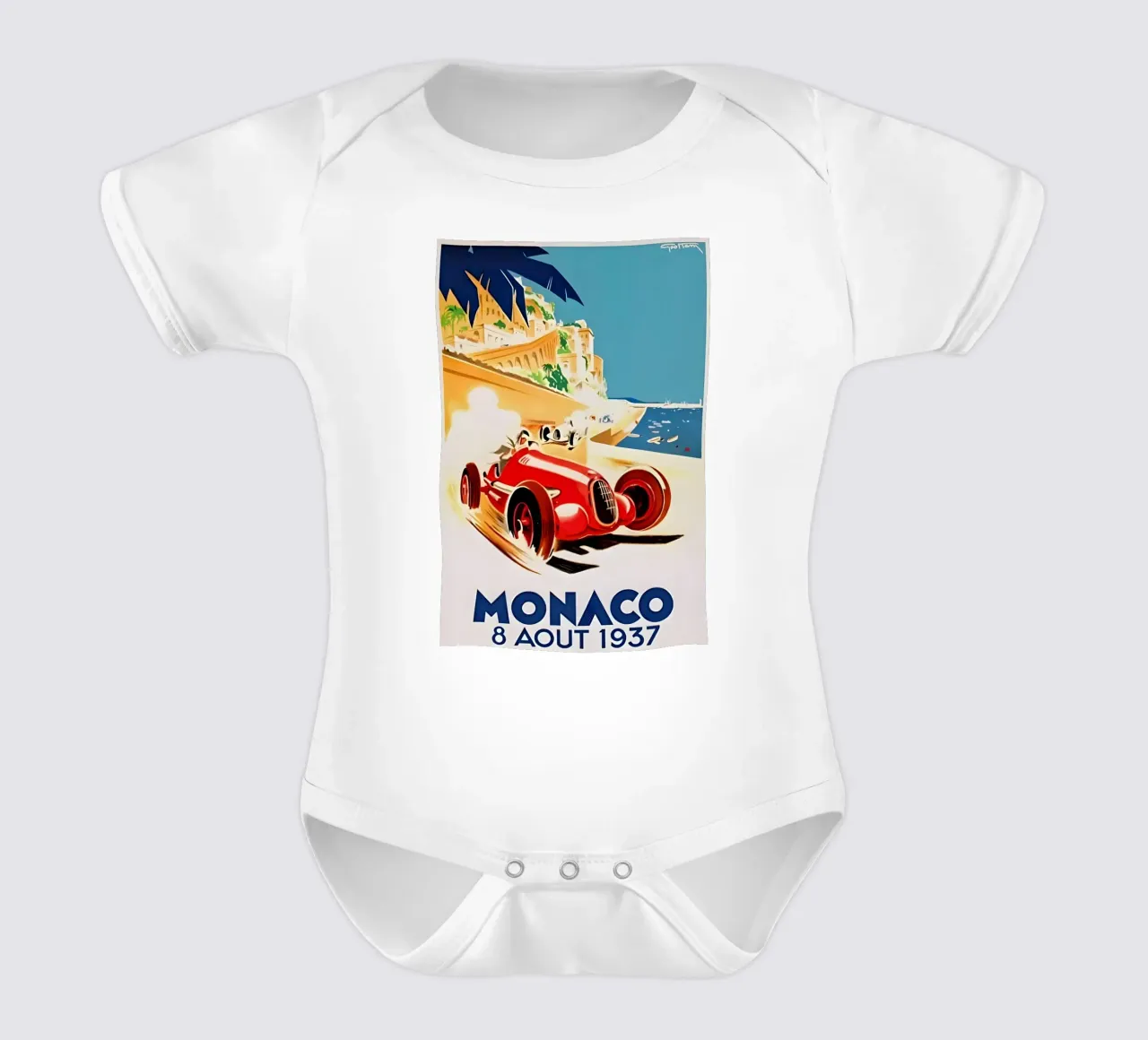 Grand Prix Monaco 8 Aout 1937 short-sleeve baby romper by AUTOSHOOT