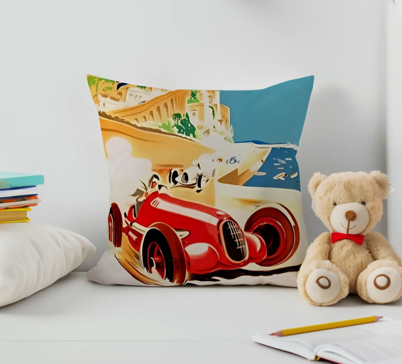 Grand Prix Monaco 8 Aout 1937 decorative cushion by AUTOSHOOT