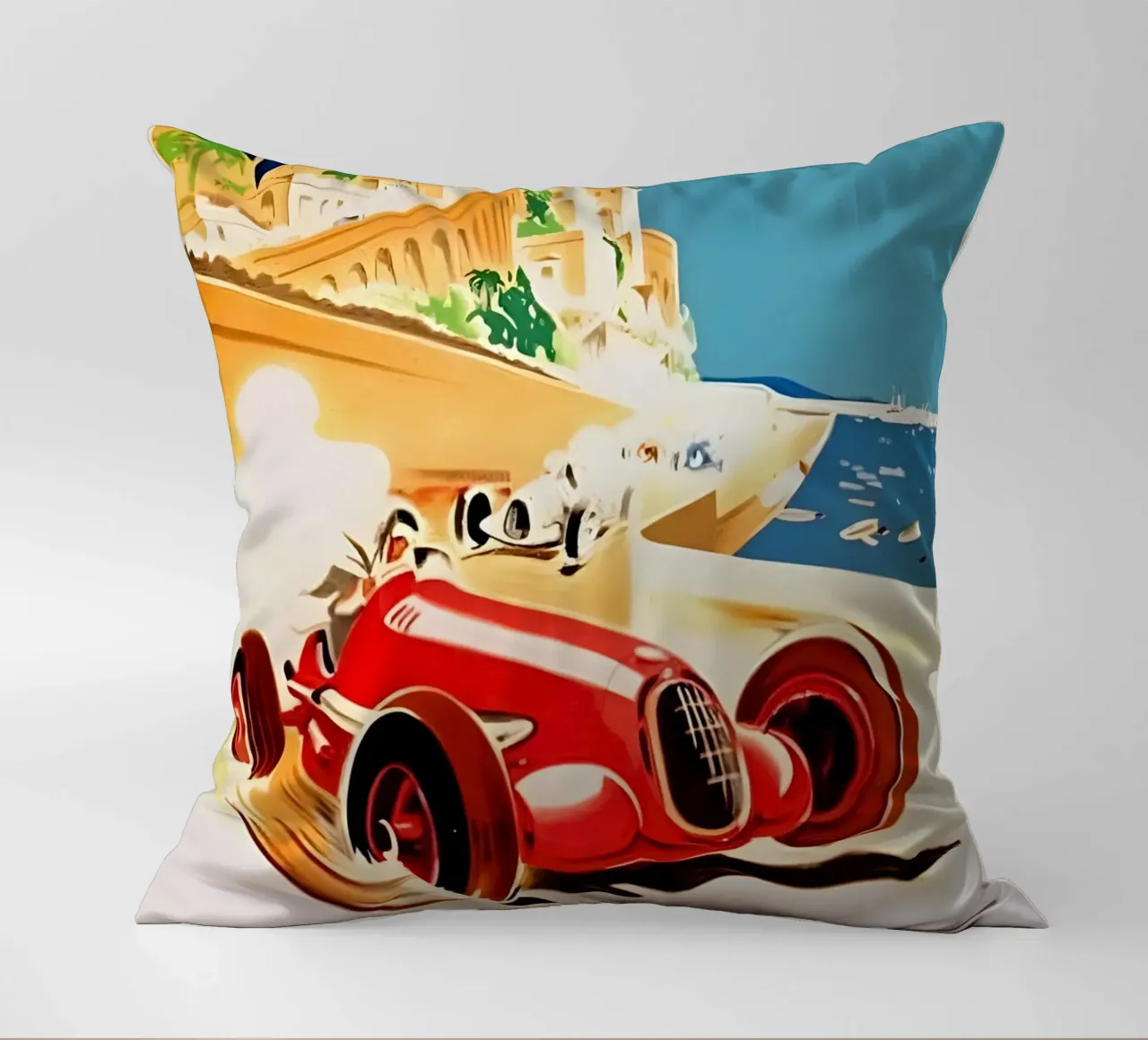 Grand Prix Monaco 8 Aout 1937 decorative cushion by AUTOSHOOT