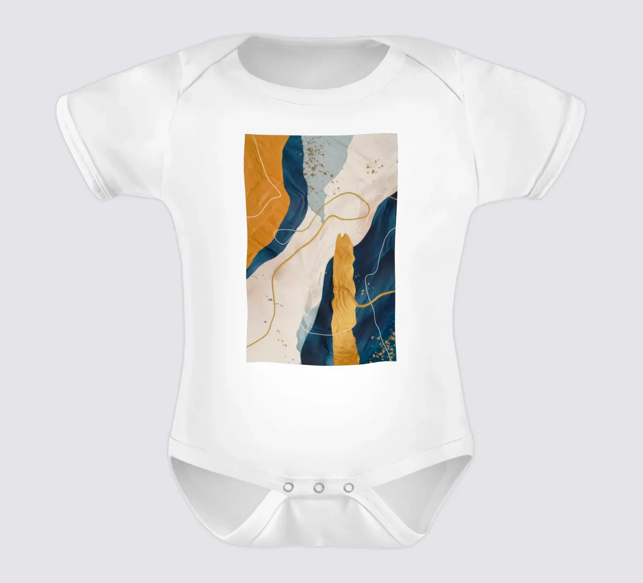 Ocean Fold Bloom short-sleeve baby romper by Monarch Arc