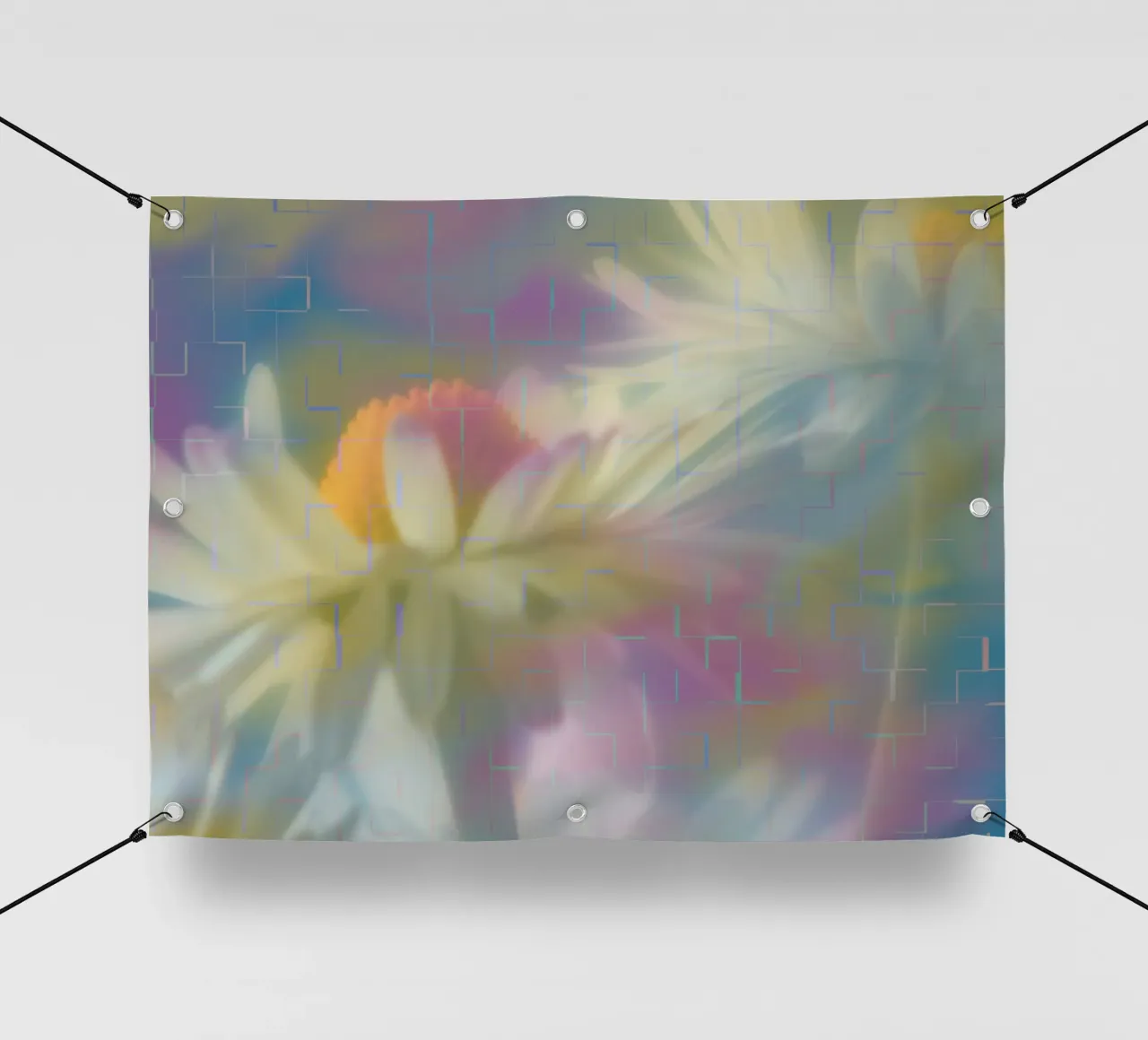 Due margherite su uno sfondo colorato telo in pvc da Something for you
