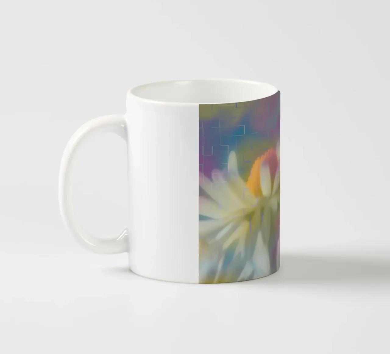 Due margherite su uno sfondo colorato tazza in ceramica da Something for you