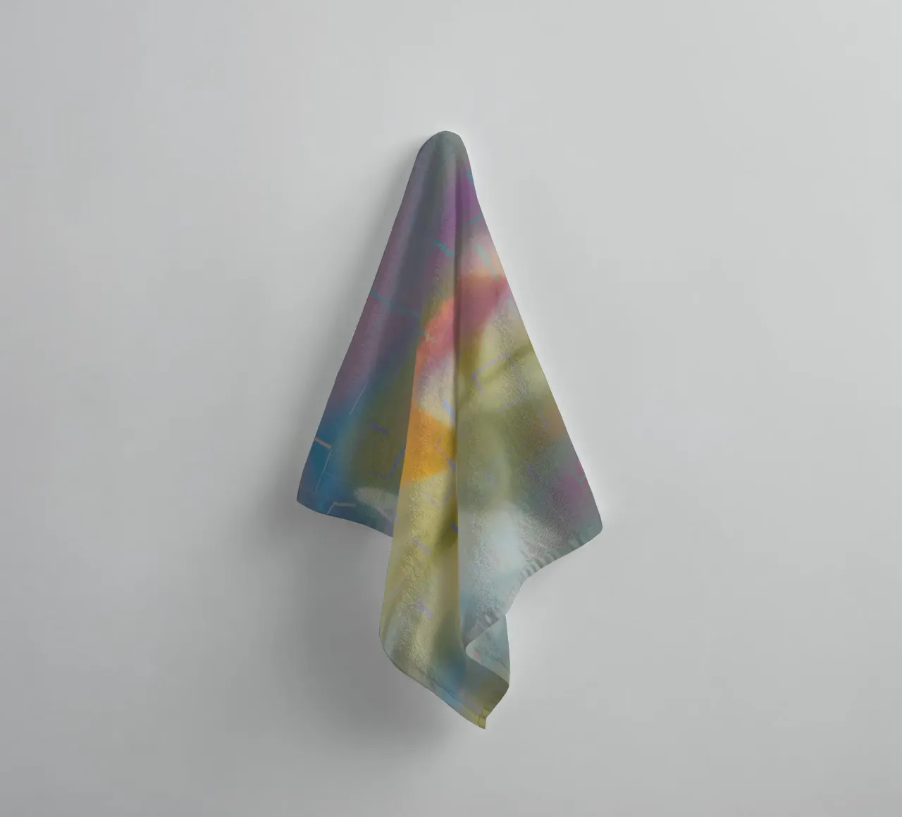 Two daisies against a colourful background towel by Something for you