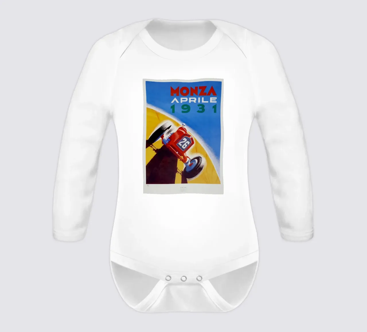 Monza April 1931 long-sleeve baby romper by AUTOSHOOT
