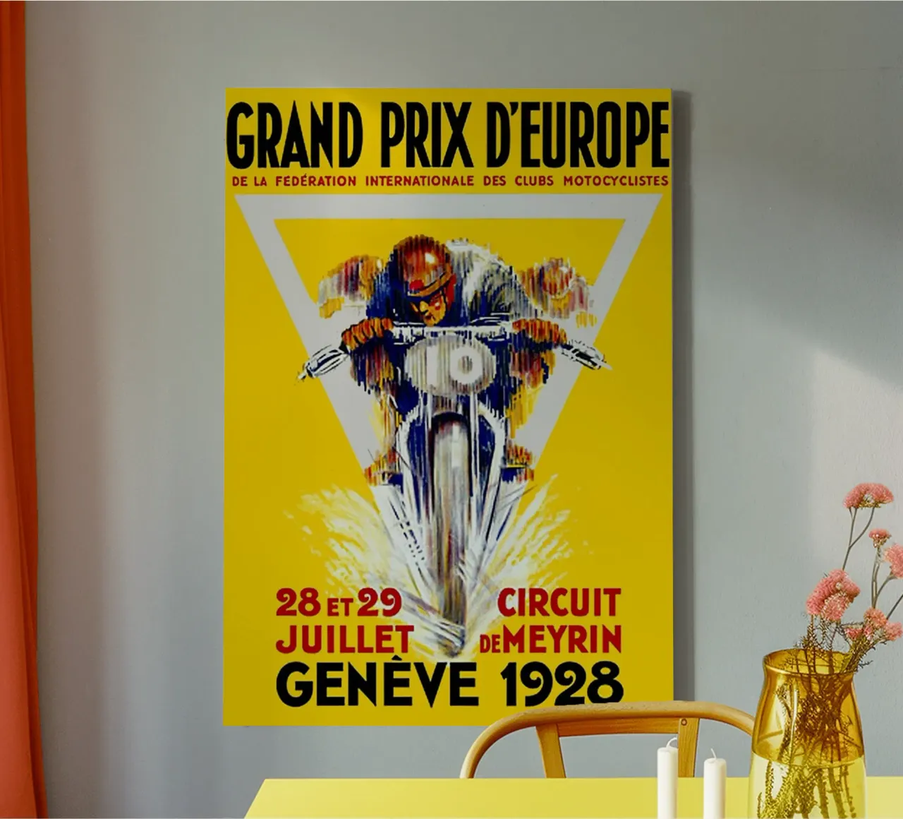Gran Premio d'Europa Geve 1928 tela con Cornice a cassetta da AUTOSHOOT