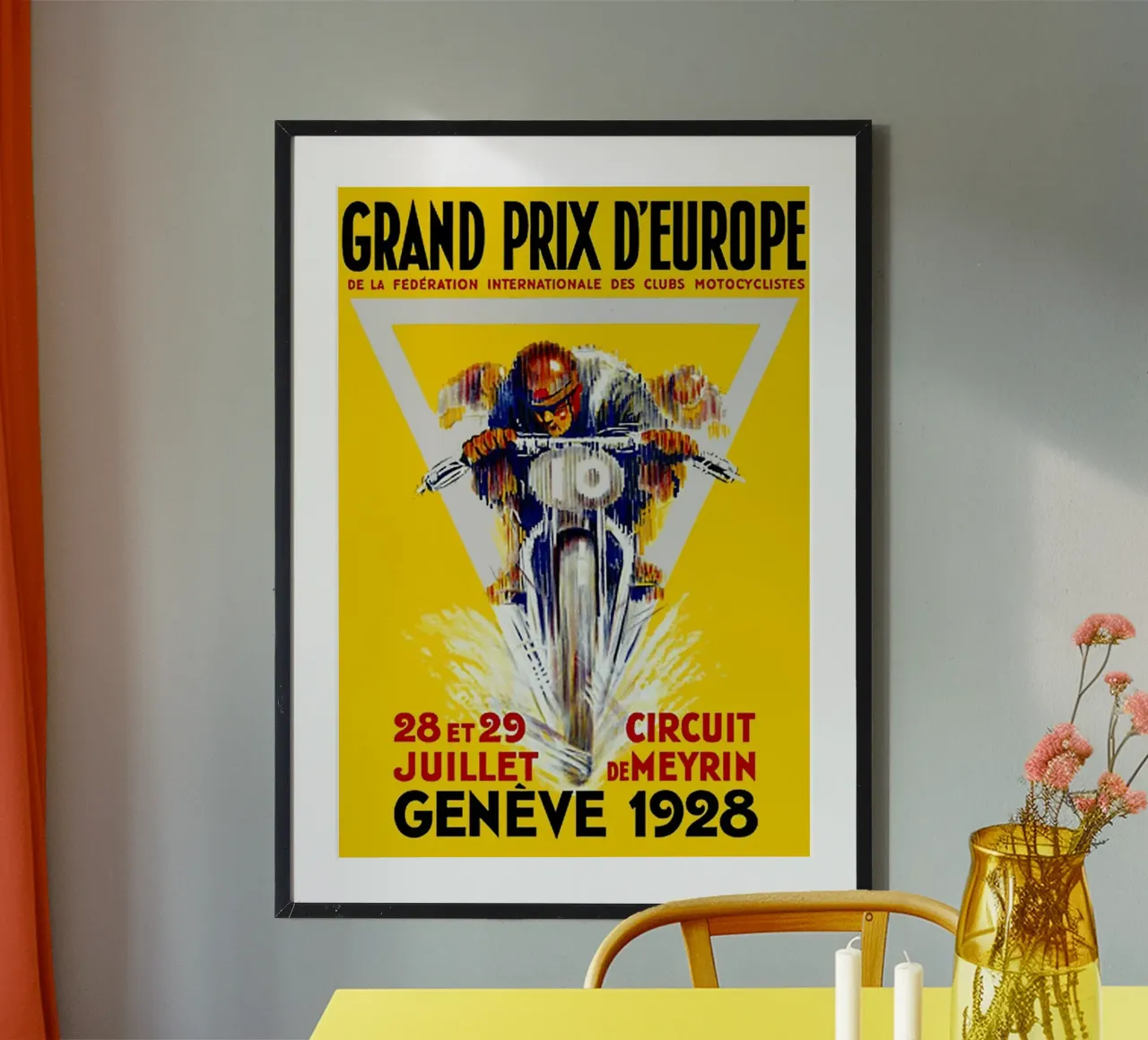 Gran Premio d'Europa Geve 1928 poster con telaio in plastica da AUTOSHOOT