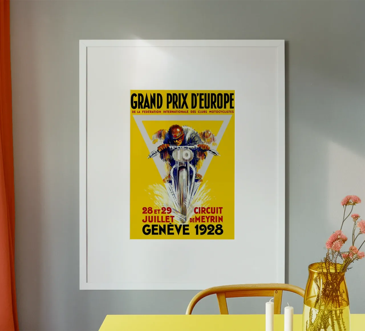 Gran Premio d'Europa Geve 1928 poster con telaio in plastica da AUTOSHOOT