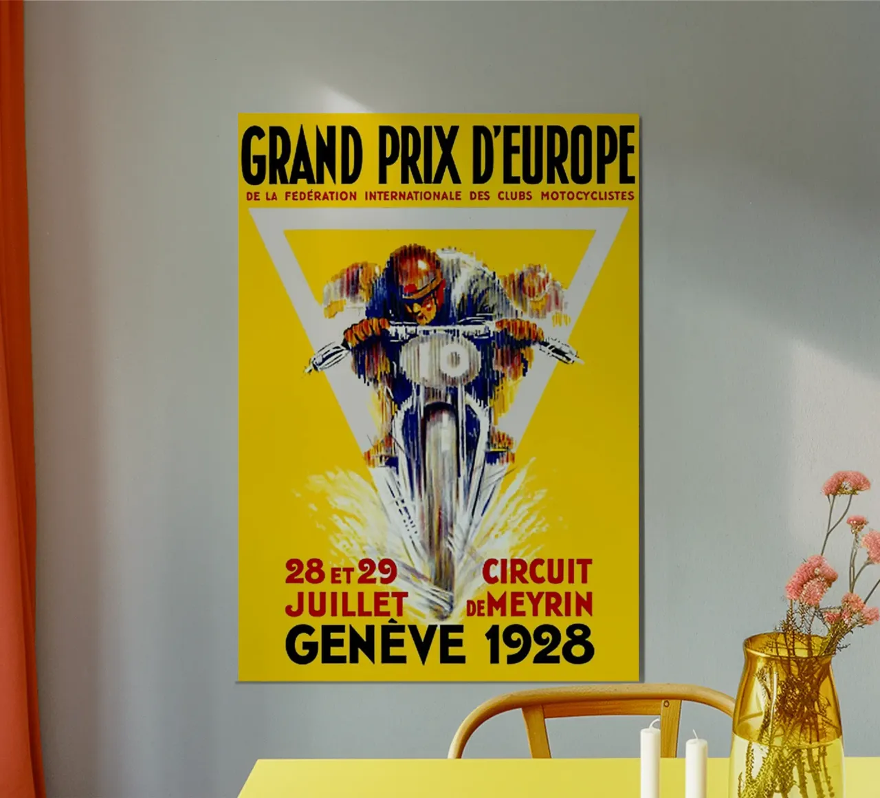 Gran Premio d'Europa Geve 1928 poster con telaio in plastica da AUTOSHOOT
