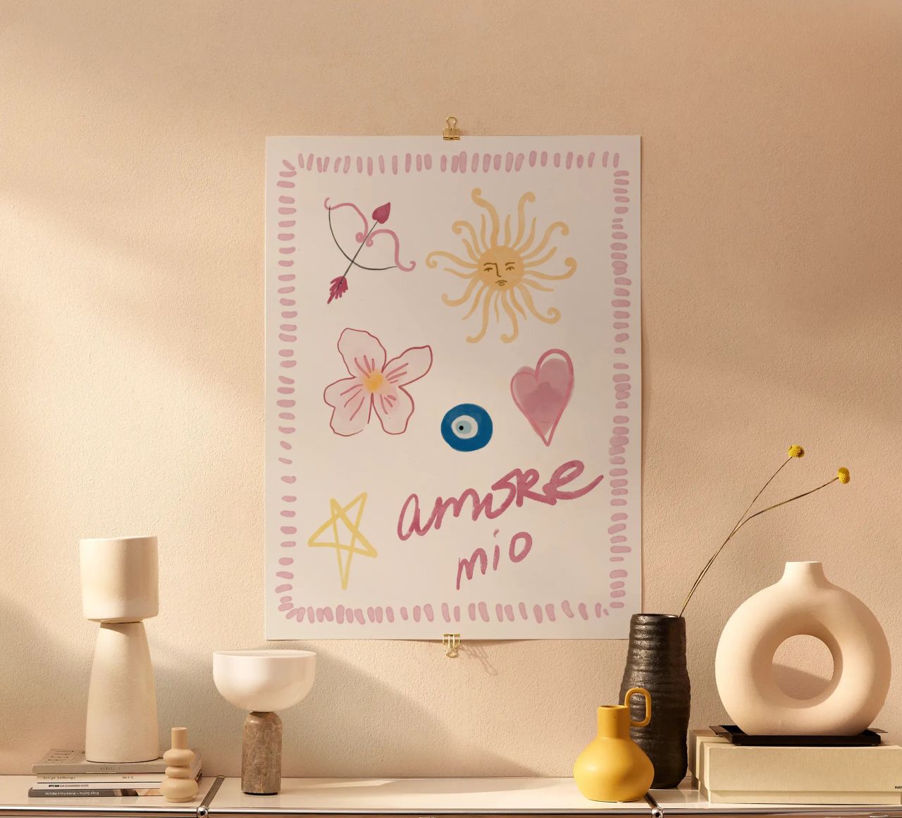 Icônes d'Italie, La Dolce Vita, Soleil Aquarelle fantaisiste poster de DolceVita
