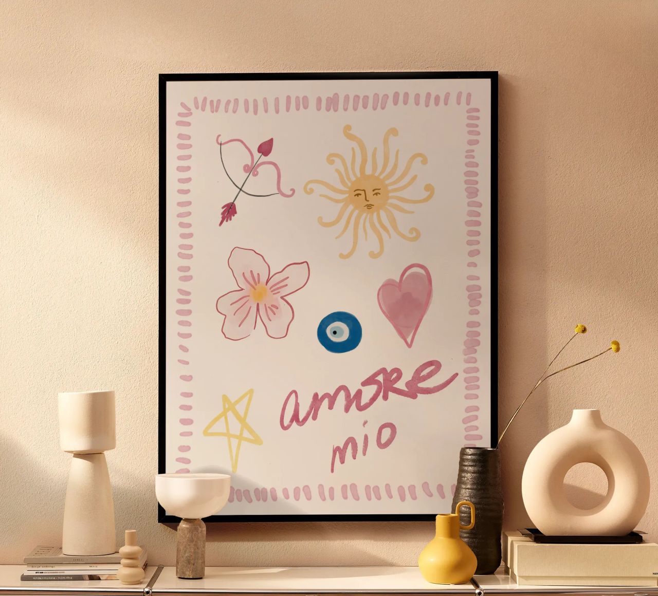 Icônes d'Italie, La Dolce Vita, Soleil Aquarelle fantaisiste poster de DolceVita