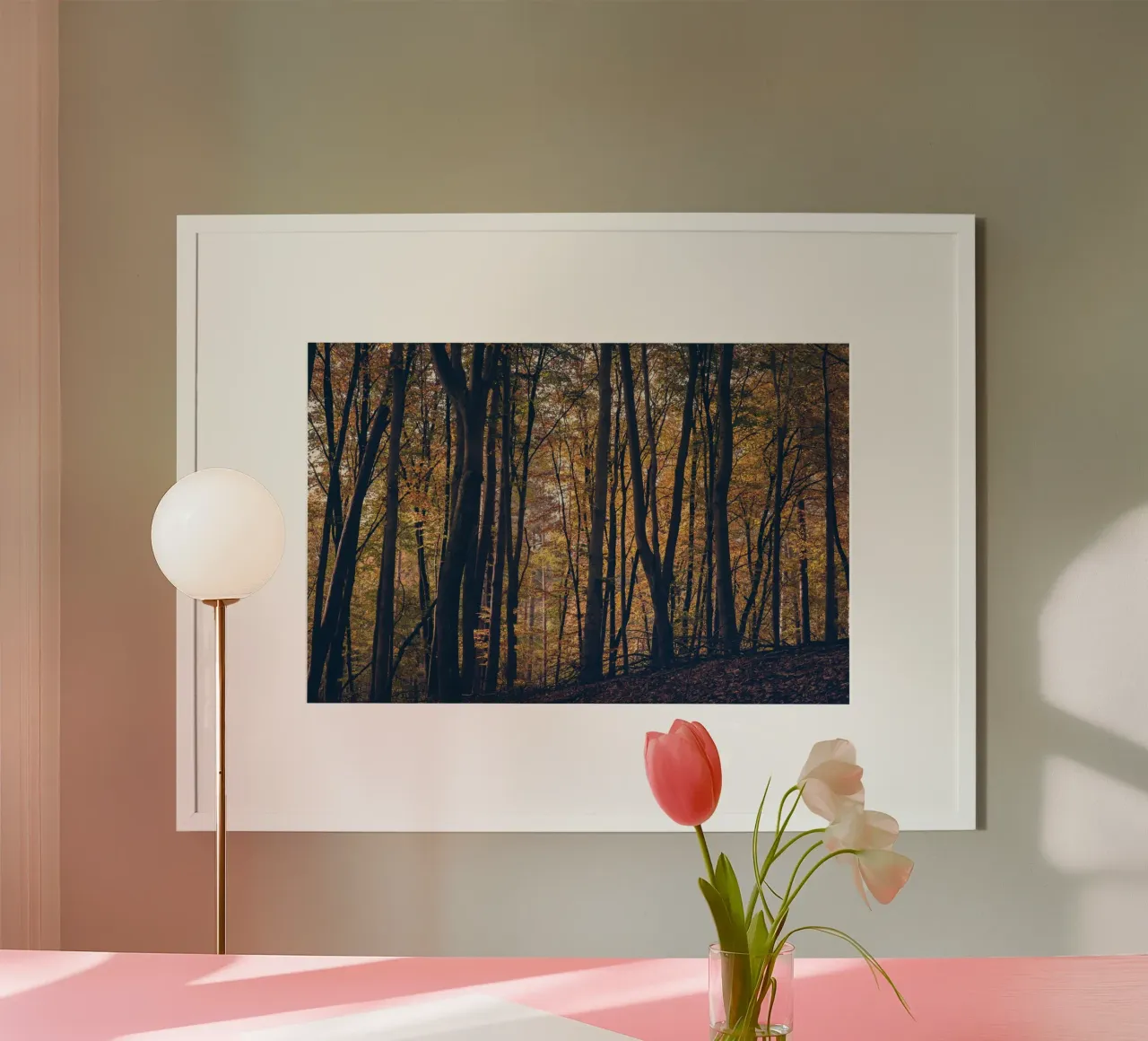 Sussurri della foresta poster con telaio in alluminio da PhotoVibe Decor