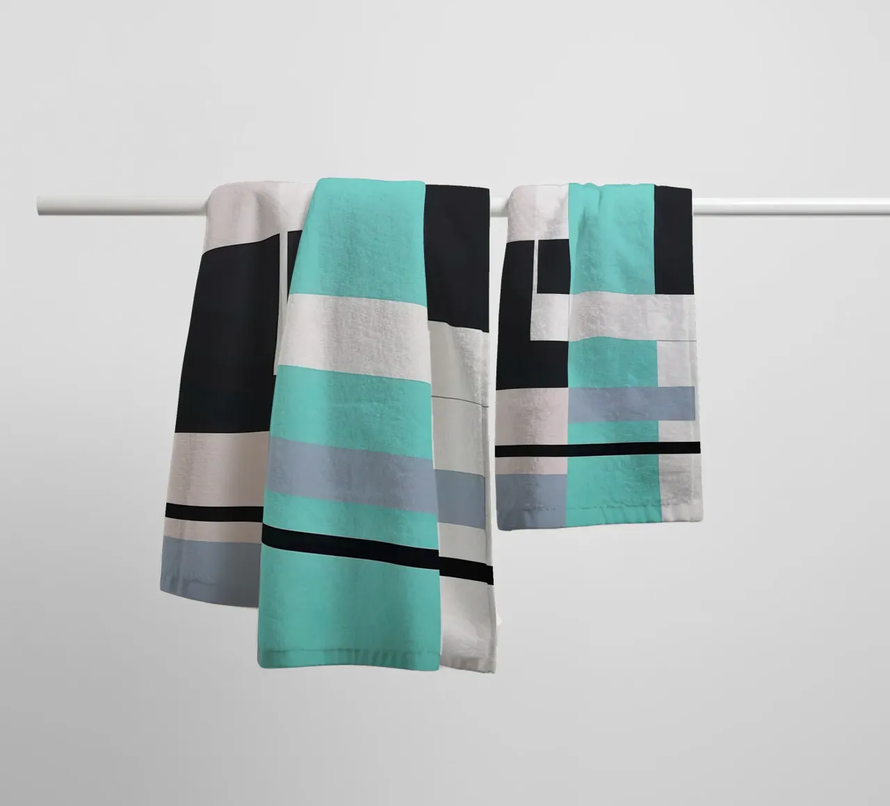 Geometric Balance in Soft Tones towel by Artbyvo
