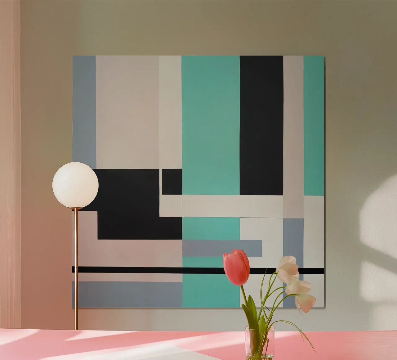Geometric Balance in Soft Tones hahnemühle by Artbyvo
