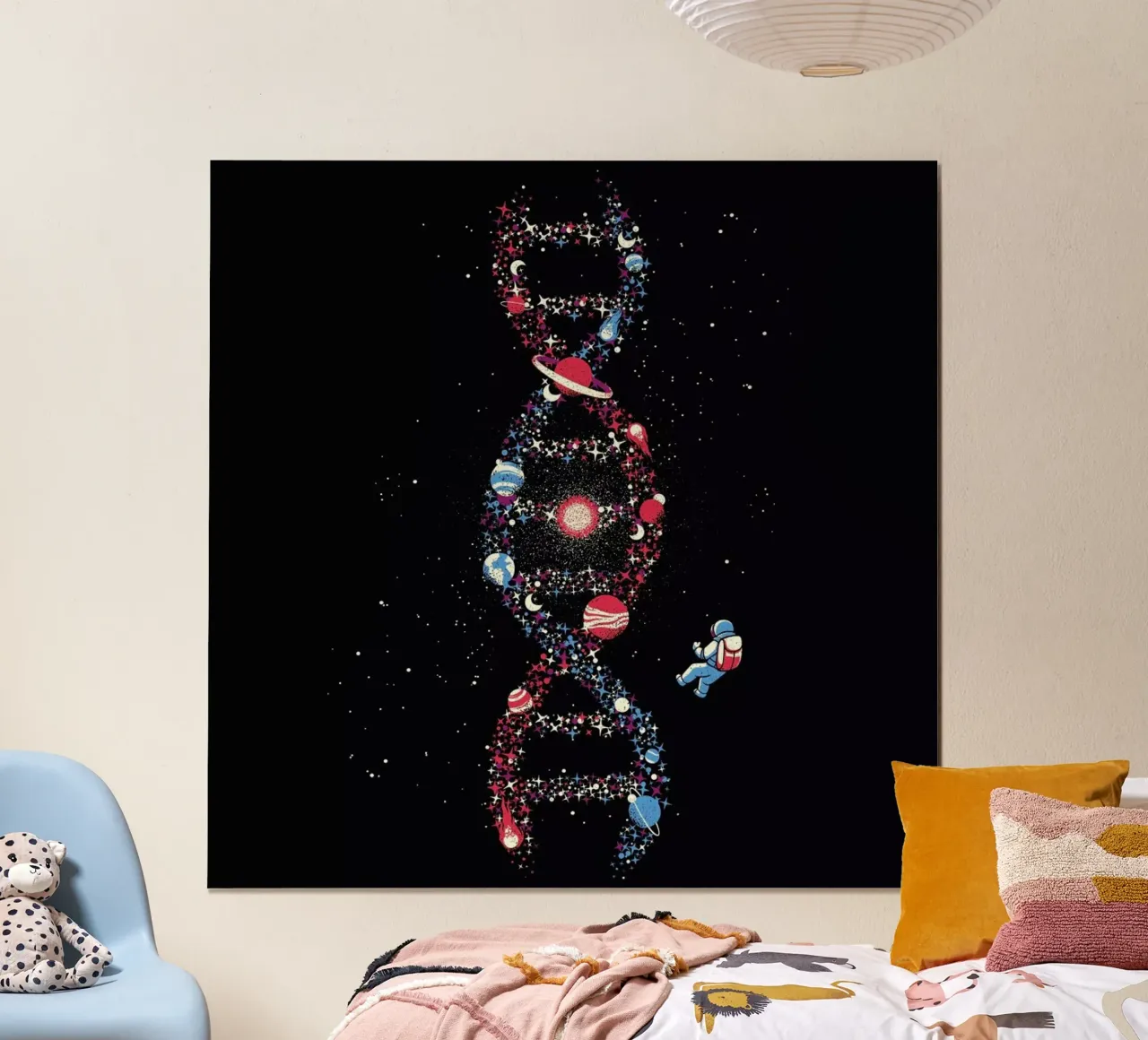 Dna Astronaut Galaxy We Are Stardust poster con telaio in alluminio da Tobe Fonseca