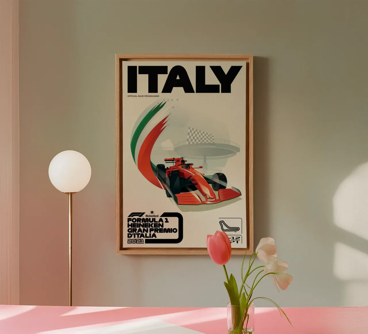 Formula 1 Heineken Grand Premio D'italia tela con Cornice a cassetta da AUTOSHOOT
