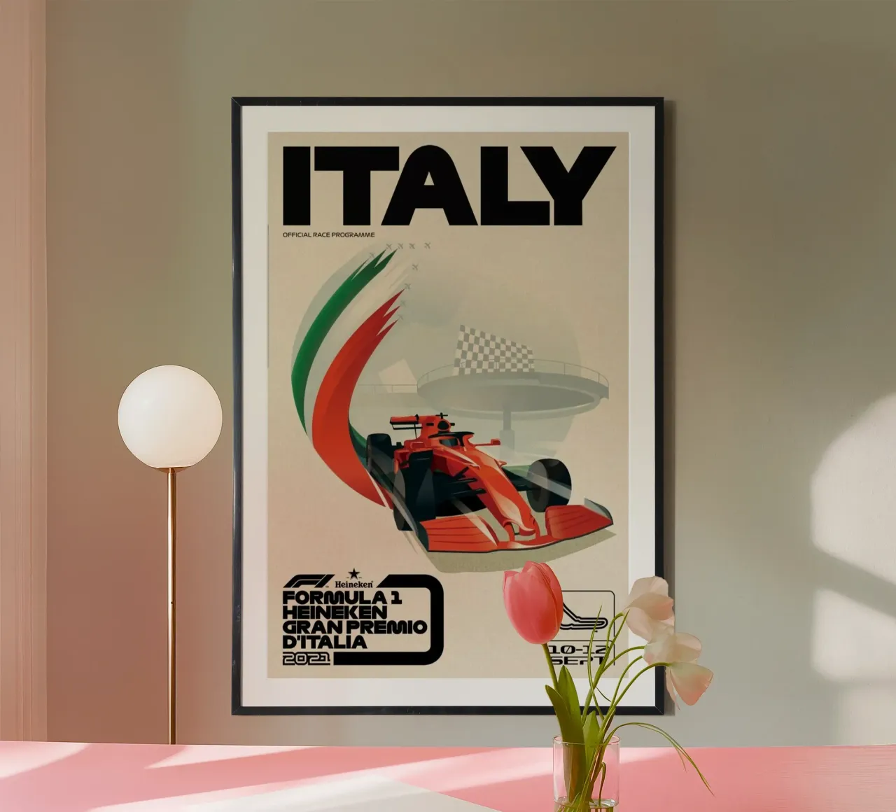 Formula 1 Heineken Grand Premio D'italia poster con telaio in alluminio da AUTOSHOOT