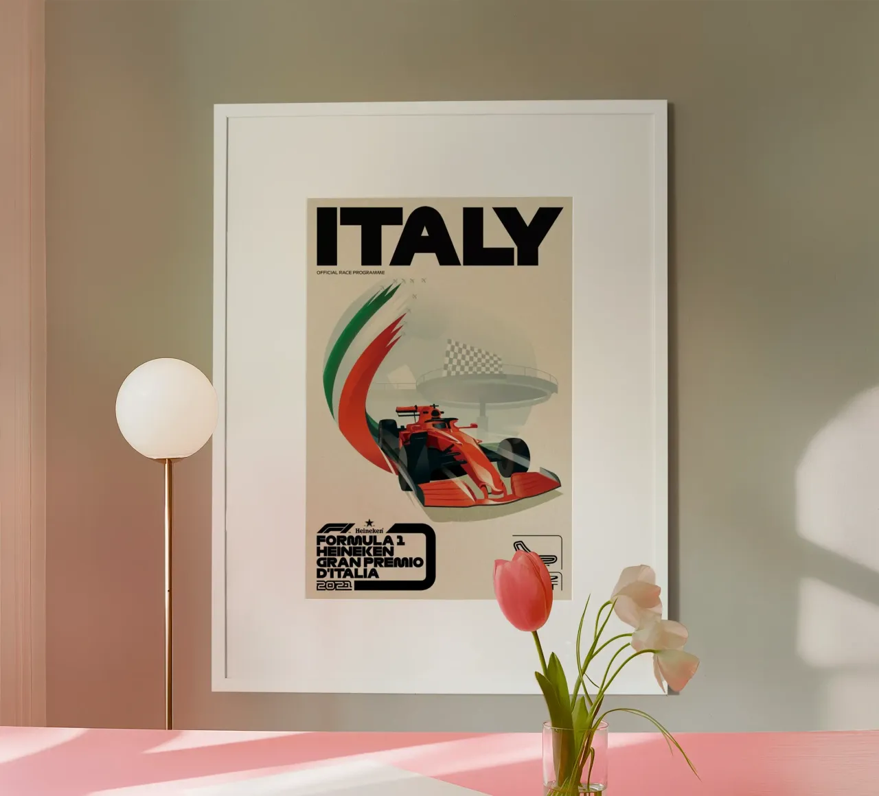 Formula 1 Heineken Grand Premio D'italia poster con telaio in alluminio da AUTOSHOOT