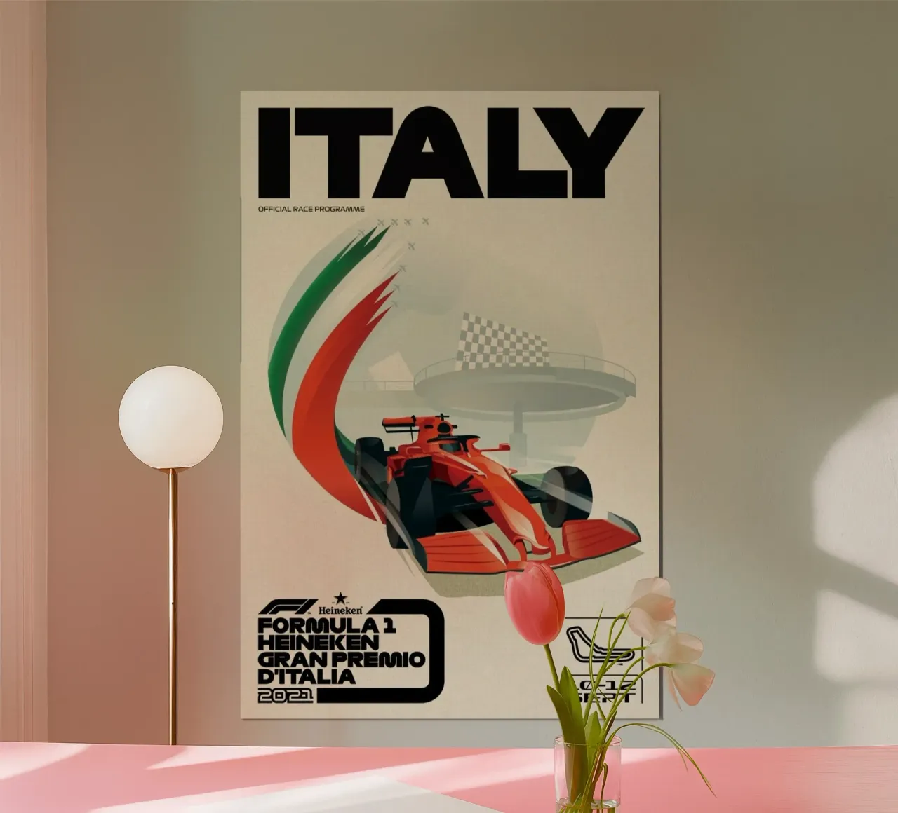 Formula 1 Heineken Grand Premio D'italia poster con telaio in alluminio da AUTOSHOOT