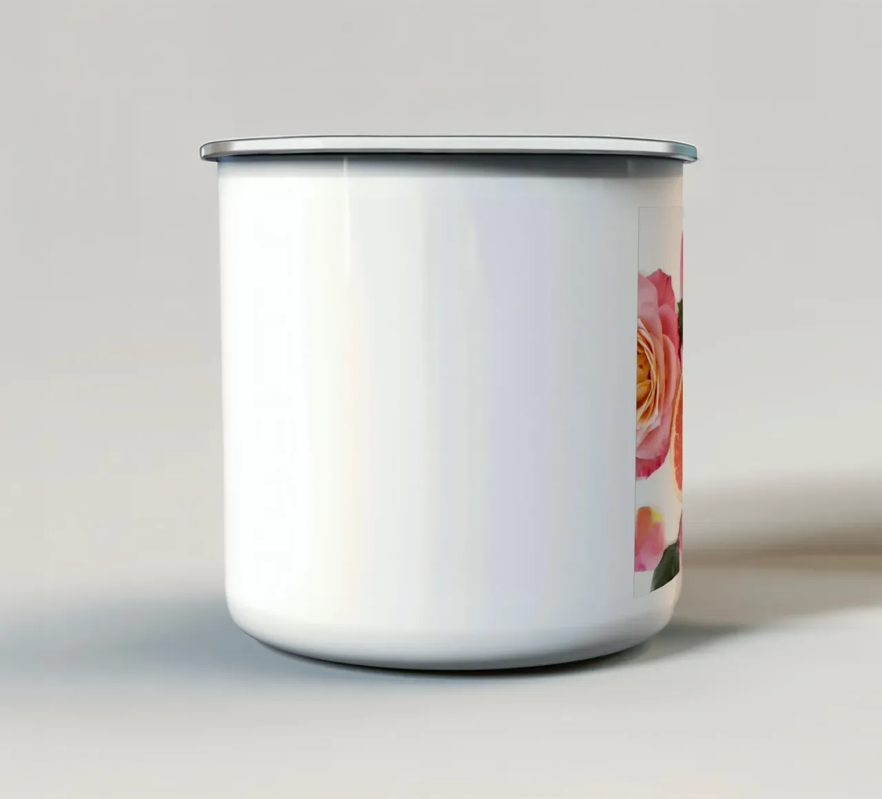 Pompelmo e rose tazza in smalto da PhotoVibe Decor